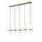 Z-Lite Cayden Linear Chandelier, 5-Light, 4.75in W x 42in L x 16.75in H, Modern Gold/Clear, Etched Opal 1946P-5L-MGLD - alternate 2